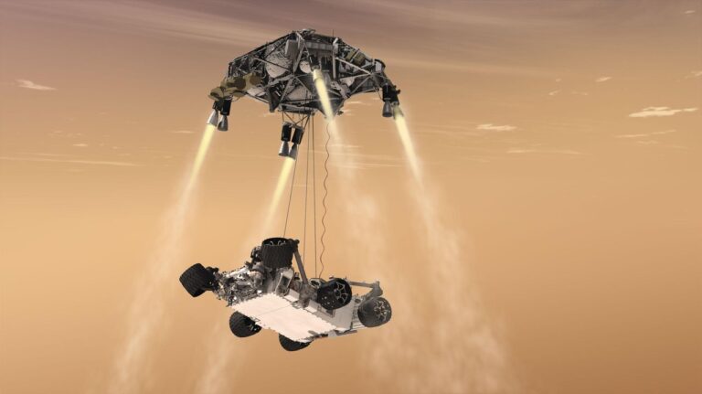 NASA 화성 탐사선 착륙 도운 로봇 제트팩 스카이 크레인